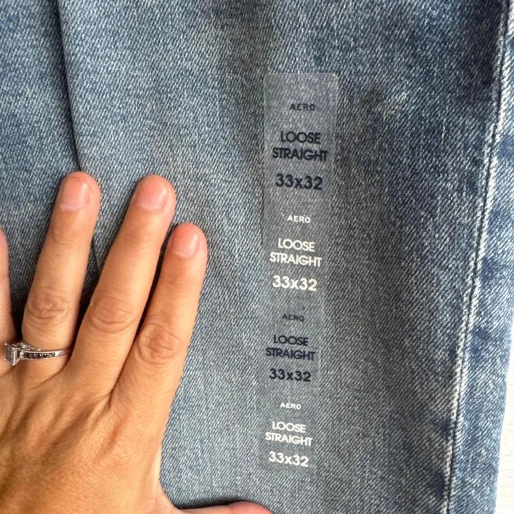 Blue straight leg jeans #casual NWT Aero 33x32